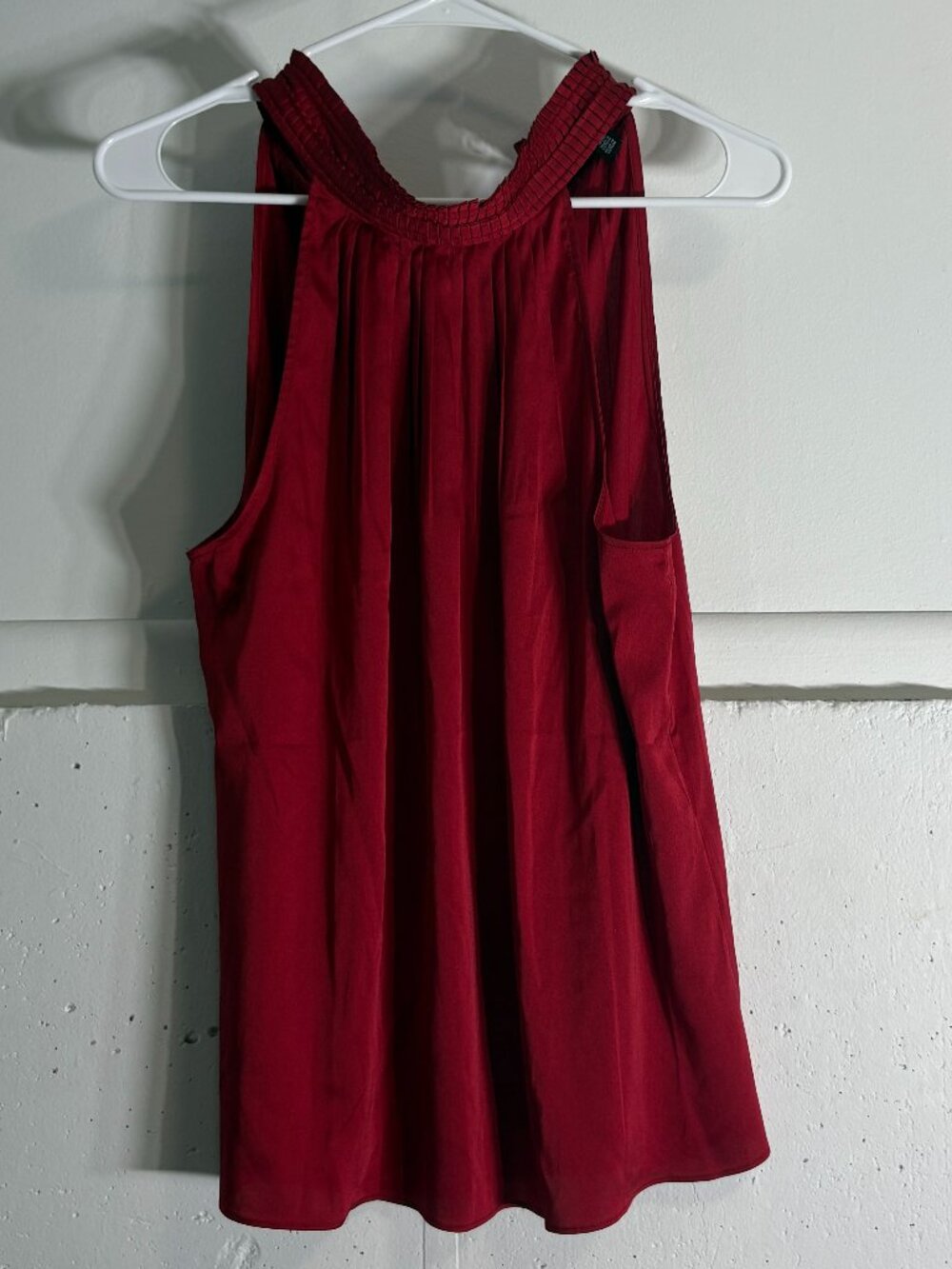 White House Black Market Burgundy/Wine Halter Shell Top